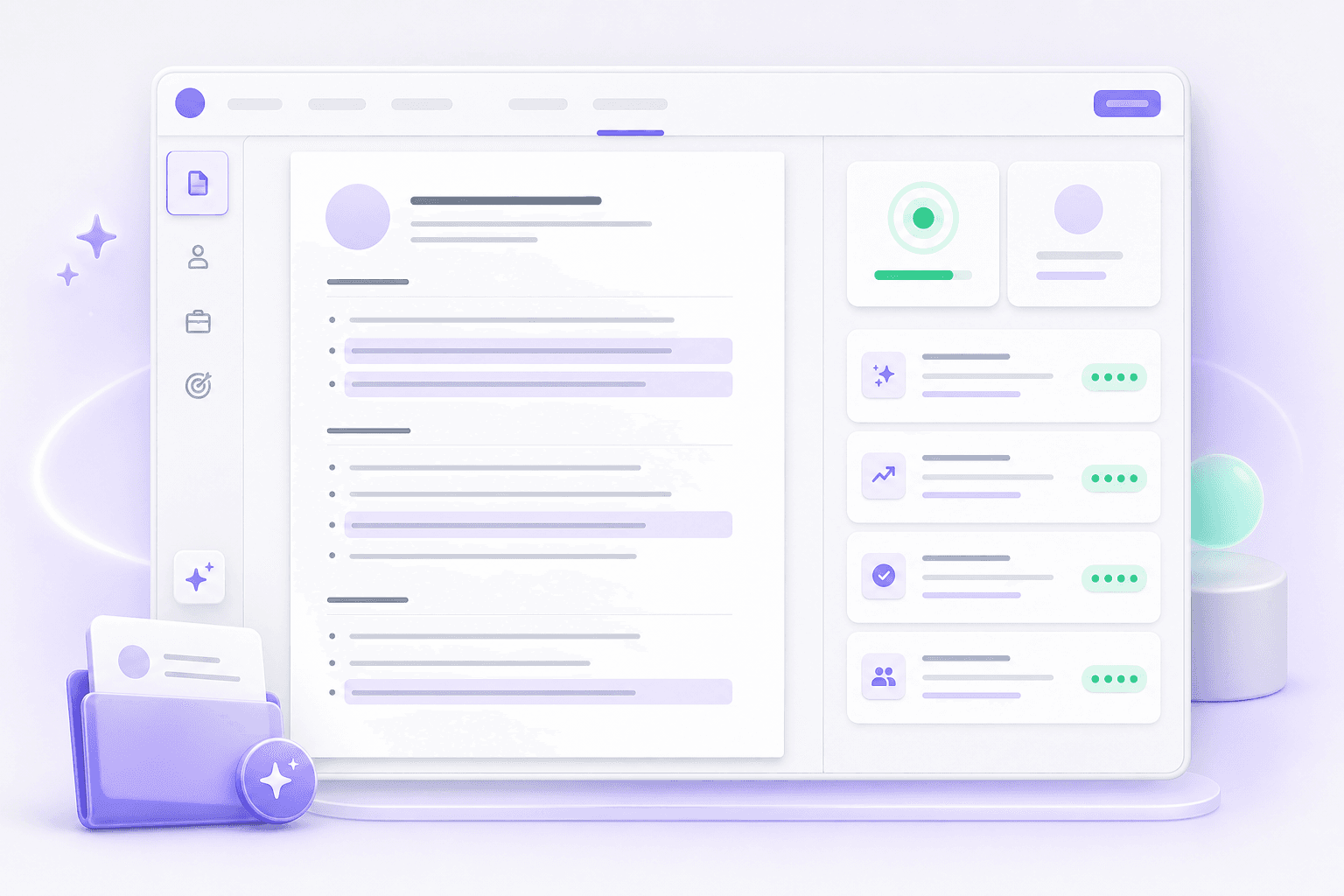 Jobsly resume workspace with highlighted experience and role-match insights